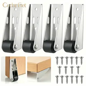 2/4 Pack Vertical Track Roller Wheel Sliding Door Bottom Guide 2.91×2.68×0.83 Inch 1.23 Oz Nylon Wheel Aluminum Bracket Anti-Swing Door Stop For Barn Door Cabinet Wardrobe Smooth Quiet Sliding Replacement Part
