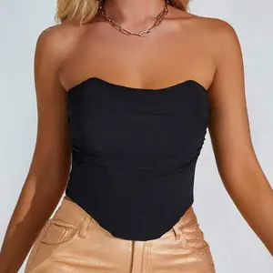 Mesh Ruched Grommet Lace Up Curved Hem Shapewear Corset Top Sexy Music Festival