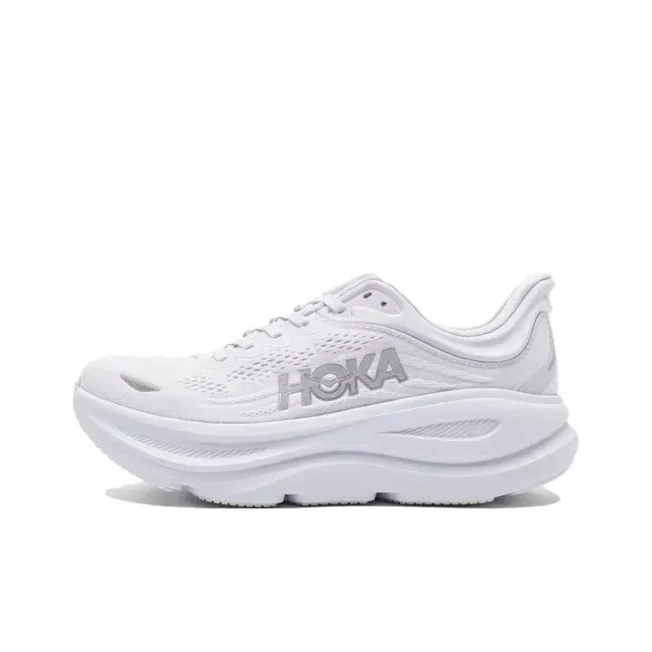 Unisex All‑Day Wear Athletic Walking Shoes, Full‑White Breathable Mesh With Light‑Purple Inner Lining, Max Cushion Cloud‑like Feel, Meta‑Rocker, Arch Support, Vibram Grip Durable Outsole, Comes With Original Shoe Box