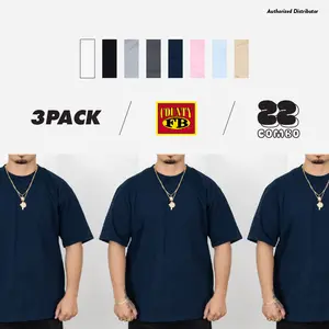3 Pack FBCOUNTY Men's Heavyweight T Shirts FB COUNTY Short Sleeves T Shirt Casual Hip Hop Cotton Tee Big and Tall (S to 3XL)