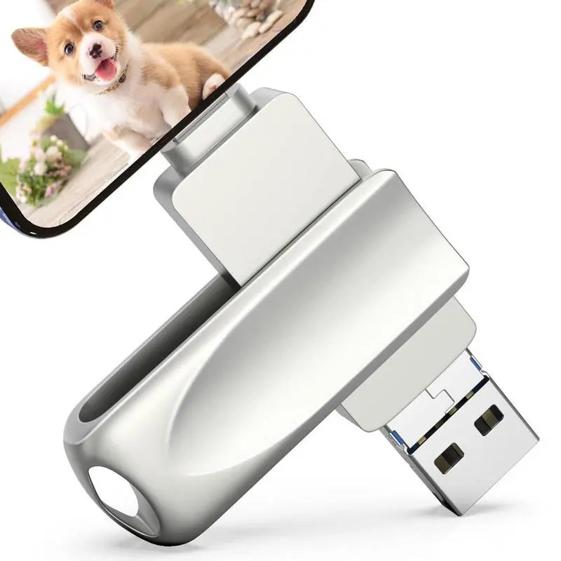 4 in 1 Flash Drive, Portable High Speed USB 3.0 Memory Storage, USB Storage  Photo Stick with Free Type-C Adapter for Android Smart Phones, PC and More Devices