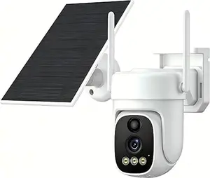 4G Solar Security Camera, 100% Wire-Free Outdoor Camera with 2K HD Color Night Vision, PTZ Pan/Tilt, PIR Motion Detection, Two-Way Audio, IP66 Waterproof, No WiFi Needed