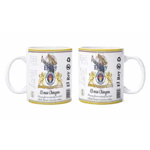 Ceramic Mexican Coffee Cup - 11oz-15oz Drinkware Dinnerware Mug, El Rey El mas Chingon