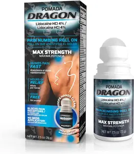 Dragon Lidocaine Roll On Maximum Strength, Single Pack, Numbing Cream for Pain Relief, Foot, Heel, Muscle, Nerve, Lidocaine Pain Relief, No Mess, Roll On Lidocaine for Joints, 2.5 oz