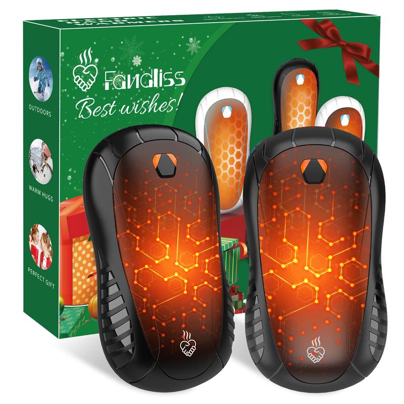 FANDLISS Rechargeable Hand Warmers, USB Charging Portable Pocket Double-Sided Heater, Spider-Style, 6000mAh, 3 Heat Level,2PCS Christmas Gifts FANDLISS Rechargeable Hand Warmers, USB Charging Portable Pocket Double-Sided Heater, Spider-Style, 6000mAh, 3 Heat Level,2PCS Christmas Gifts