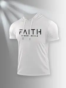 Men's Hooded T-Shirt for Casual Summer Wear, Fitted Design with Moderate Fabric Thickness, Stylish H Type Silhouette