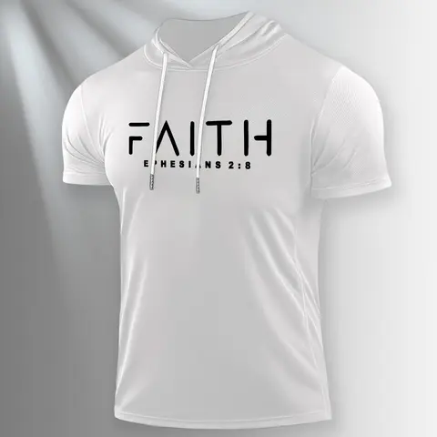 Men's Hooded Graphic T-Shirt for Casual Summer Wear, Fitted Design with Moderate Fabric Thickness, Stylish H Type Silhouette, Casual Print Clothes