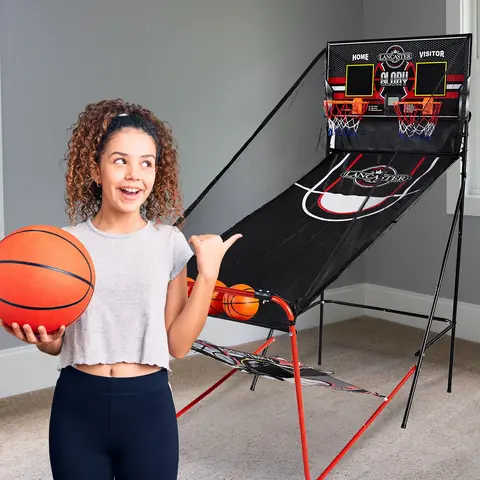 Lancaster Indoor Arcade Basketball Dual Hoop Shooting Game Set