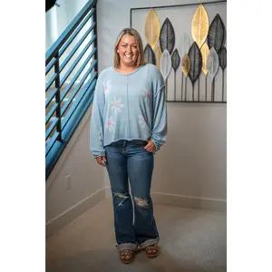 POL Floral Bloom Sleeve Sweater