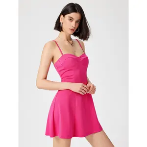 Cider [3 colors, size 0-10] V-neck Ruffle Knit Mini Dress SwimWeek