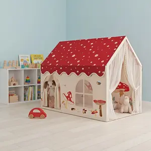 Girls' Princess Mushroom House Play Tent Set, Indoor Easy Assembly Creative Fantasy Game House, Undecorated Christmas Birthday Gift Toy, Indoor Playhouse