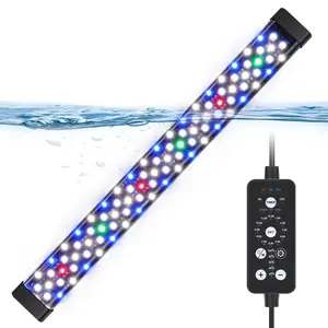 hygger Submersible LED Aquarium Light,  24/7 Mode Fish Tank Light with 5 Rows Beads, with Timer 9 Colors and Adjustable Brightness, Full Spectrum IP68 Waterproof Light for Fish Tank 8-54in