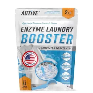 Active Unscented Enzyme Laundry Booster and Odor Removing Detergent, 2 lbs, 64 Loads