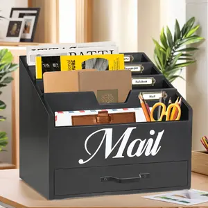 Multi-compartment Slot Desktop Storage Box, Dual Color Design with Drawer, Office Document School Supplies Classification Organizer, Practical Home Office School Storage Container, Ideal Festival Gift Multifunctional Desktop Sorting Storage Case