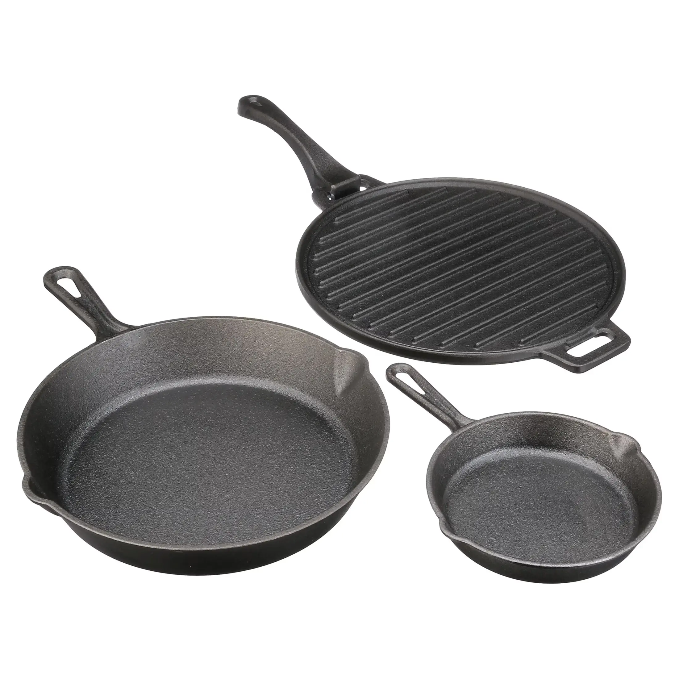 Ozark Trail 4-Piece Pre-Seasoned Cast Iron Cookware Set - Skillets and Griddle