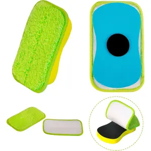 2 Packs Washable Reusable Microfiber Chalkboard Eraser Cleaning Tool for Chalk Markers Duster Ideal for Home Classroom Office Attached 2 Pcs Microfiber Cloth