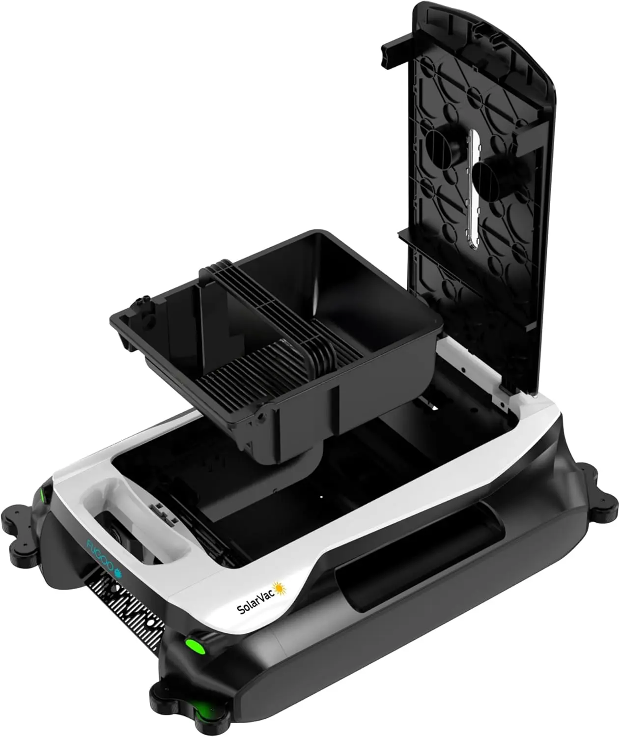 Fugoo SolarVac | Solar Powered Cordless Pool Vacuum Cleaner with Smart App Control, 30+ Hr Battery Life, Four Cleaning Modes, Auto Navigation, Anti-Collision - OML