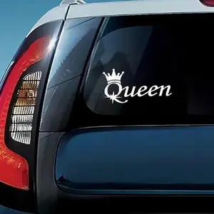 Queen Permanent Vinyl Decal Sticker for Car Truck Motorcycle with Crown Design - Durable and Stylish Car Accessory 8”