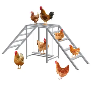 Chicken Perches with Swing, Chicken Roosting Bars, Chicken Run Accessories Toy, Wooden Chicken Ladder for Pet's Healthy & Happy, Chicken Perch for Coop with Swing Set and Ladder, Suitable for Backyard Farm