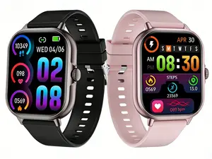 2.01-inch full-touchscreen smartwatch, supporting Bluetooth calls, text messaging, step counter, fitness tracker, universal sports watch for both men and women, and wearable watch suitable for various occasions