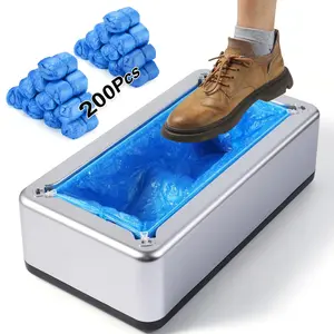 Silver shoe cover machine, equipped with 200 disposable anti-slip shoe covers, is easy to operate and durable. It is suitable for men up to US size 11 and is widely applicable for indoor use, hospitals (silver) and household use