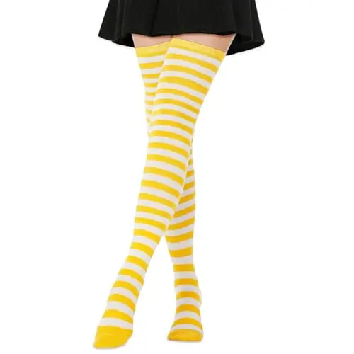 1 Pair Extra Long: Yellow White With Str