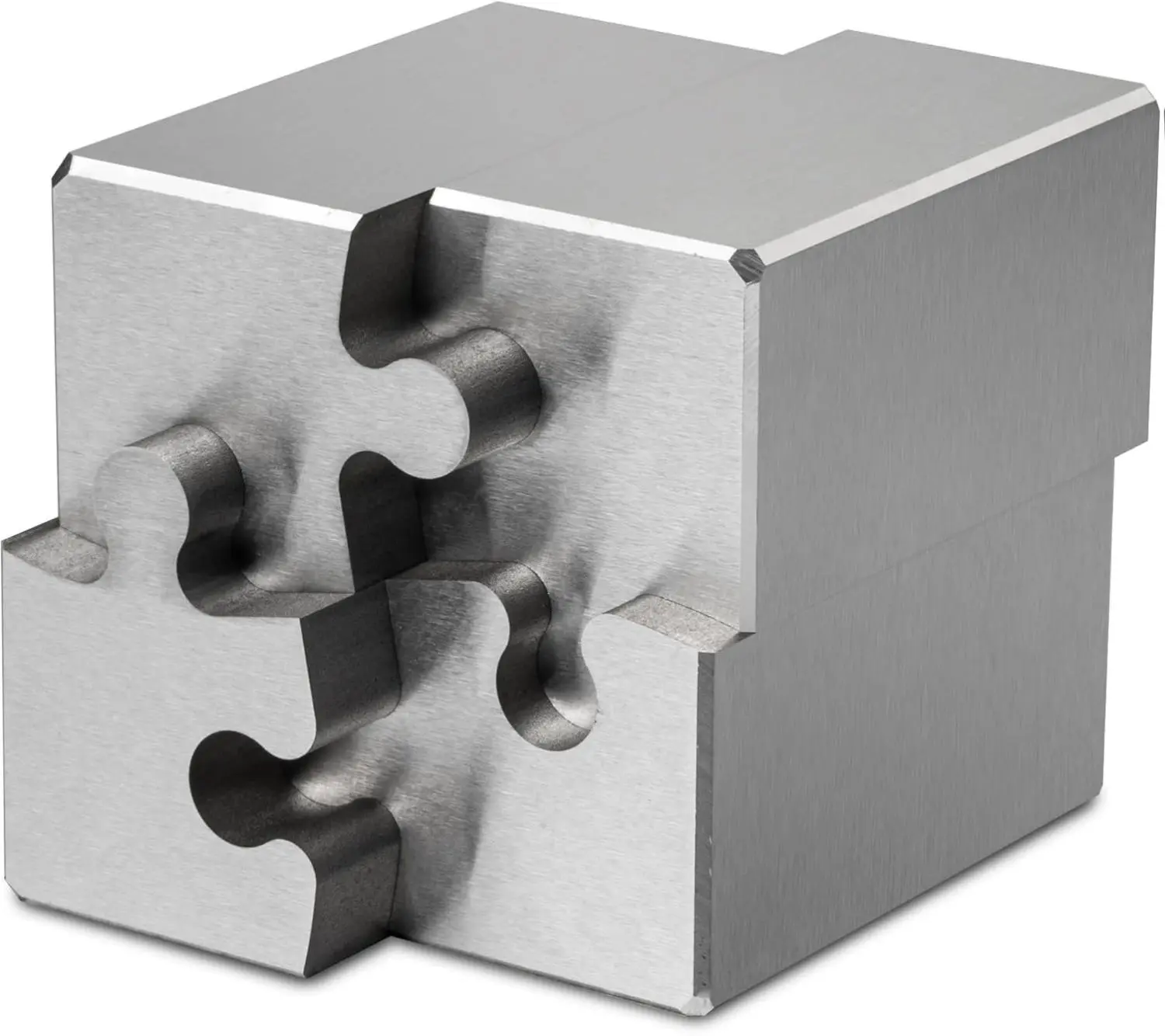 4-Piece Cube 3D Puzzle for Adults – Stainless Steel Desk Toy and Fidget, Zero Tolerance Wire EDM Cut Office Gift for Men & Women