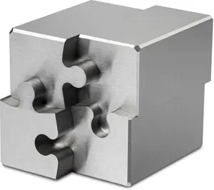 4-Piece Cube 3D Puzzle for Adults – Stainless Steel Desk Toy and Fidget, Zero Tolerance Wire EDM Cut Office Gift for Men & Women