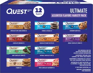 Nutrition Ultimate Variety Pack Protein Bars, High Protein, Low Carb, Gluten Free, Keto Friendly, 12 Count