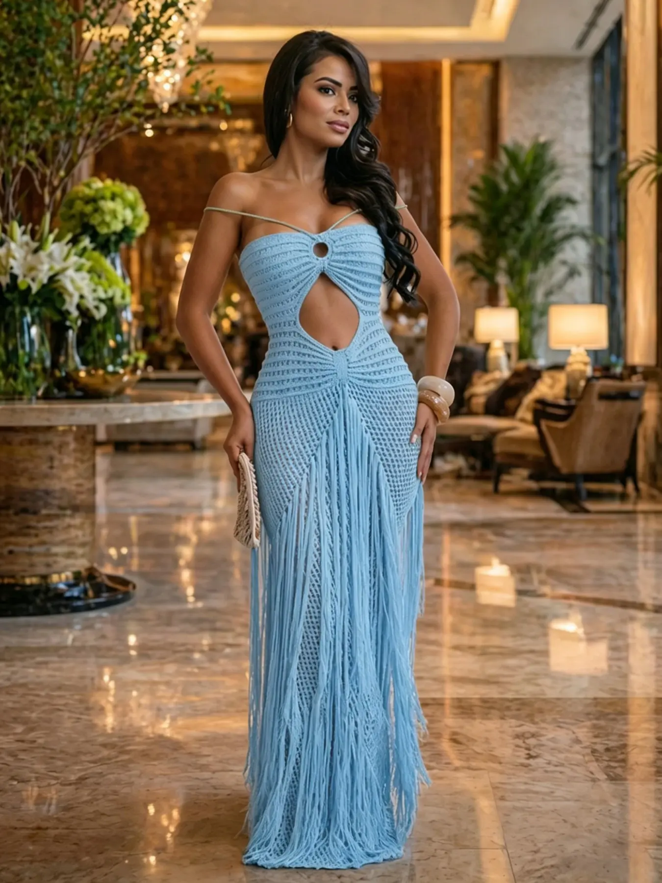 green knit halter dress - TikTok Shop
