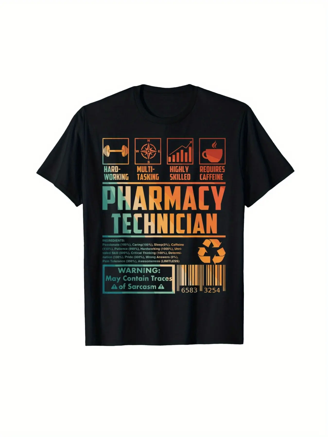 Pharm Tech Pharmacy Technician T-Shirt - Retro Pri unisex soft cotton short sleeve t shirt, vintage graphic casual tee for men women teens, perfect birthday holiday gift for camping travel gym daily street  wear