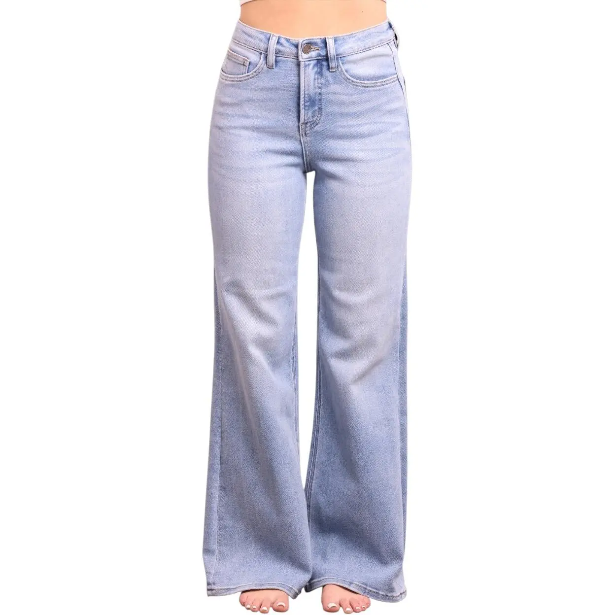 The Romy High-Rise Tummy Control Wide Leg Denim - Three Inseams (Blue) *FINAL SALE*