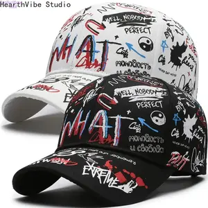 2-Pack Unisex & Female Graffiti Baseball Cap, All-Season Sun Protection, Lightweight Breathable Street Headwear for Outdoor Sports & Daily Leisure