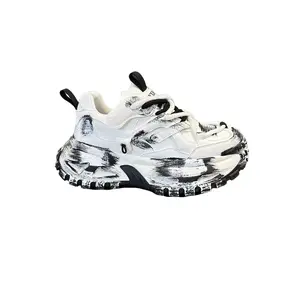 2026 Trendy Distressed Chunky Platform Dad Sneakers for Men, Elevated Thick-Sole Sporty Casual Shoes, Stylish Retro Washed Footwear for Street Fashion & Daily Wear