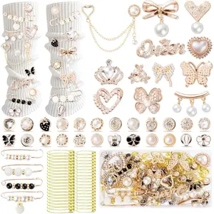 80pcs Junk Socks  Kit, Brooches and Pins for Women,Shoe ,Junk Charms for Socks,Shoe  for Sneakers,  for Socks Safety Pin,Brooches for Women