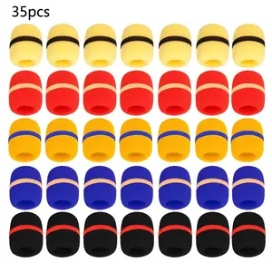 Microphone Sponge Cover, 35pcs Windscreen Mic Foam Cover, Microphone Windshield, Microphone Accessories for KTV, Stage, Club, Party