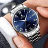 Men's Business Fashion Round Dial Analog Quartz Watch, Stainless Steel Luminous Waterproof Quartz Watch, Classic Fashion Watch with Calendar, Trendy All-match & Exquisite Watch for Birthday Gift with Box