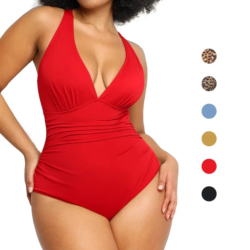 Shapellx Smart Sculpt Plunge Cutout Swimsuit | One-Piece with Criss Cross Back & Off-Shoulder Neckline Bodycon Swim Bodysuit Back to School