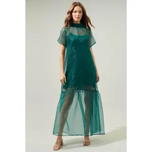 Dime Organza Long Cami Dress