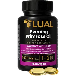 LUAL Evening Primrose Oil 1000mg Softgels for Women | Omega-6 Fatty Acid with GLA | Supports Women’s Wellness, Skin Health & Daily Balance | 75 Softgels