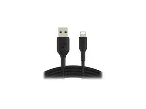 BELKIN CAA002bt2MBK Black Braided Lightning to USB Cable, MFi-Certified iPhone Charging Cord