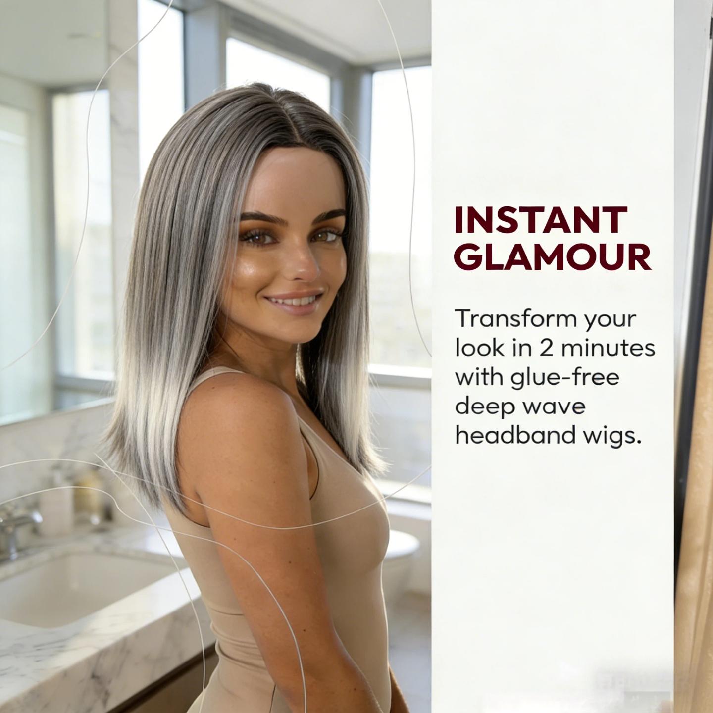 Women's Long, Layered Wavy Wig — Silver-Gray Realistic Natural-Look Wig