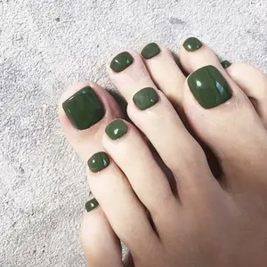 J-127 Deep Forest Solid Toe Nail Stickers, Summer Toe Nail Art Stickers, Ready-To-Wear, Wholesale Available