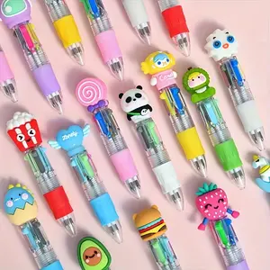 Cute Multicolor Ballpoint Pens Set, 4 Color Ink, Ideal for Party Gifts, Classroom Rewards, Birthday Presents, School and Office Supplies