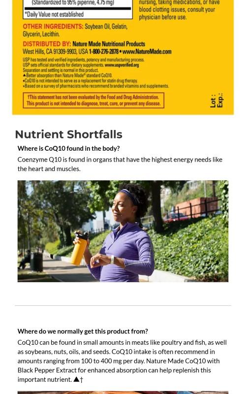 Better Absorption▲ CoQ10 100 mg with Black Pepper Extract