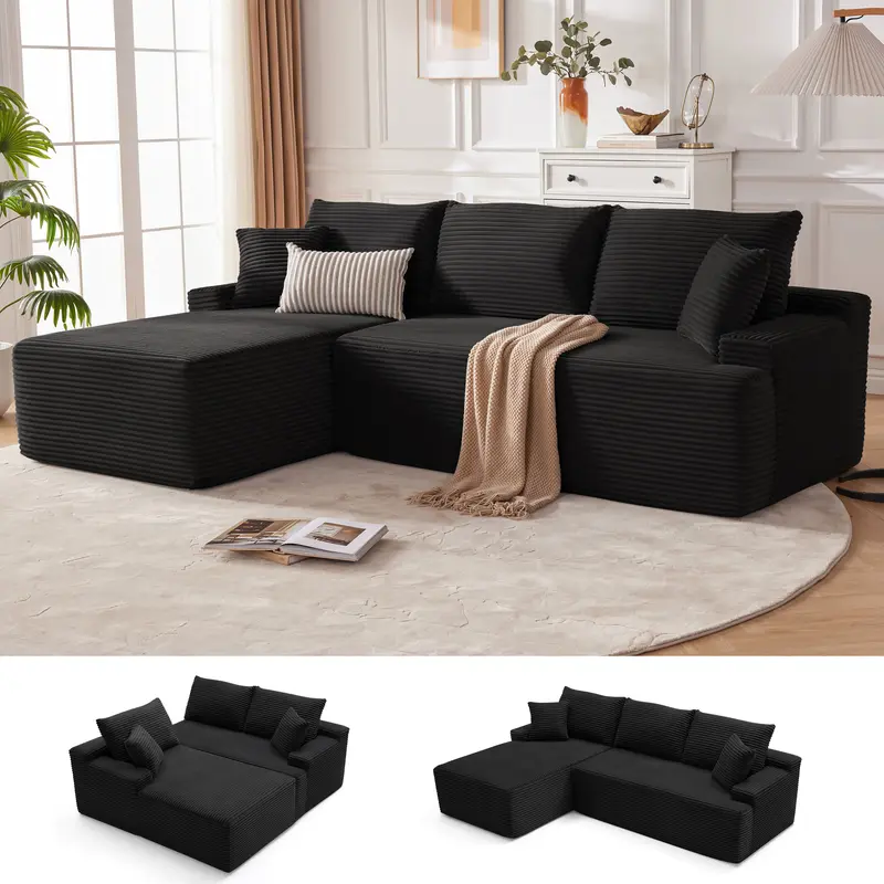 Black-91.4" L-Shape