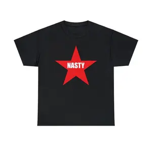 Nasty Red Star Unisex Tee Y2K Iconic Funny It Girl Meme Phrase Shirt Sassy Sarcasm Gift Unhinged Chaotic Viral Quote Present, Adult funny T-shirt, Gift for Woman and Man