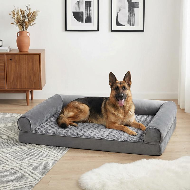 XXXL Warm Waterproof Dog Bed Cozy Pet Lounger for Large Dogs Soft Plush Material Orthopedic Support Removable Cover Non-Slip Bottom Extra Large Size