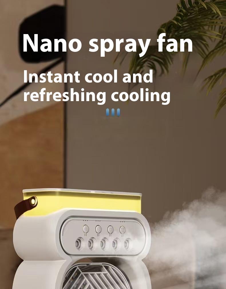 3 In 1 Portable Air Conditioner Evaporative Air Cooler LED Night Lights 3 Speeds Humidifier Fan For Home Office