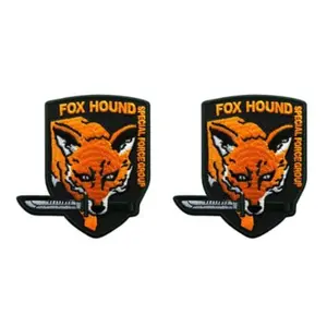 Metal Gear Fox Hound Special Force Original Logo Patch [Iron on sew on - FY1] 2 Piece for Jackets, Vests, Back Packs, Hats, and Tactical Gear